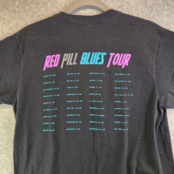 Maroon 5 Shirt Womens Medium Black Red Pill Blues Tour Concert Music Band Tee - Picture 5 of 14